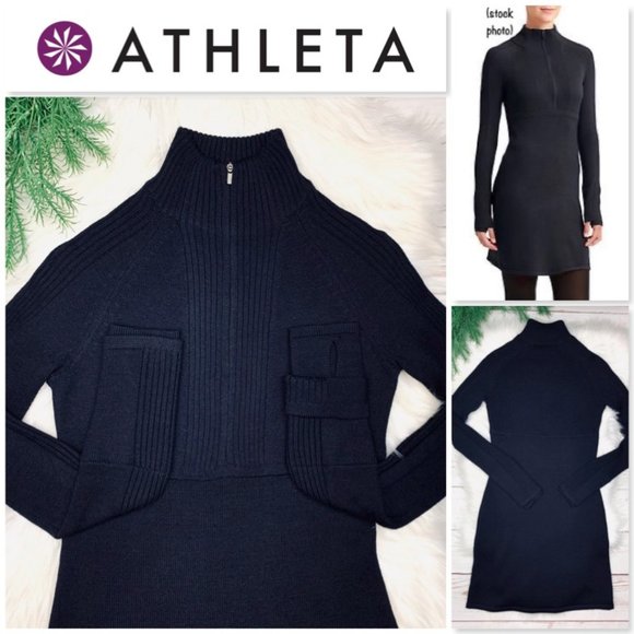 Athleta Dresses & Skirts - |•ATHLETA•| Black 1/2 Zip Olympia Dress